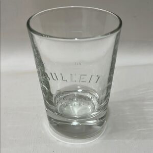 Bulleit Frontier Whiskey Glass Clear Stamped Tumbler 4 Oz 4 In Tall 2 1/2 Oval